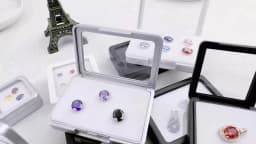 Top Glass Gem Box Gemstone Holder Display Loose Diamond Stone Show Jewelry Case Storage Organizer Tool Coin Jar Novel Container