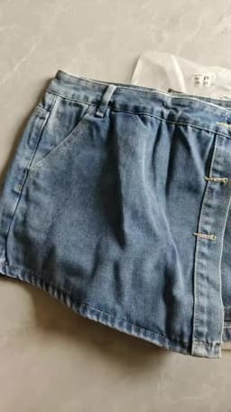 Chic Asymmetrical Hem Denim Skort for Women High Waist Button Fly Jean Skorts with Split Side & Pockets Shorts Skirts Harajuku