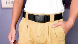 38mm Wide/ 1-1/2 in Black Elastic Tactical Belt for Men Stretch Jeans Designer Fashion Belt Adjustable Buckle Unisex Waist Belt