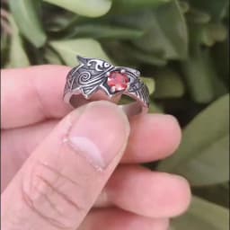 2024 new Stainless Steel Viking Dragon Ring with Red zircon Men's Fashion Vintage Animal Dragon Ring Viking Jewelry Gift