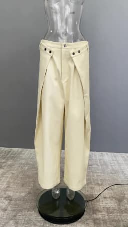 EAM High Waist Black Button Irregular Spliced Long Wide Leg Pants New Trousers Women Fashion Tide Spring Autumn 2026 CPG2744