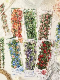10 Pcs Vintage Rose Plant PET Sticker Pack for Junk Journal Scrapbooking Aesthetic Diary Deco School Account Stationery Stickers