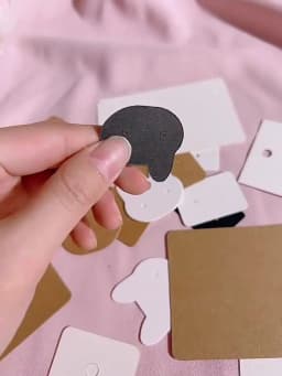 50xCat Ear Stud Display Cards Kraft Paper Earring Card Earrings Packaging Card Paper DIY Blank Jewelry Card Tags Holder