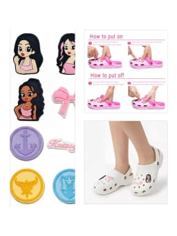 16-100Pcs Music KATSEYE Shoe Charms For Bubble Slides Clogs Sandals,PVC Shoe Decorations Accessories Buckle For Christmas Gifts