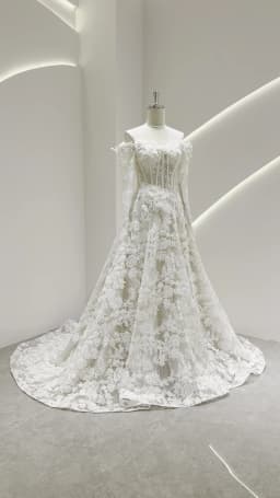 SL-9576 Customized SuLi Lace Wedding Dress For Women Brides Robe De Mariee Off Shoulder Long Sleeve Custom Made Wedding Gowns