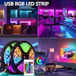 RGB LED Strip Lights USB Smart Bluetooth APP Control Led Flexible Lamp Tape for Room Decoration TV Backlight Diode Decorations