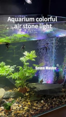 Submersible Fish Tank Light Color Changing LED Air Stone Light Aquarium Underwater Air Bubble Lamp Making Oxygen for Fish Tank