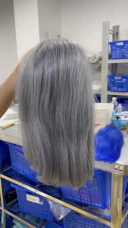 Short Bob Cut Straight Wigs Silver Grey Color Lace Front Wigs Brazilian Human Hair 13x4 Full Frontal Bob Wigs For Wholesale