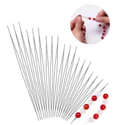 5pcs/lot Spring Steel Beading Needles 5 Sizes Easy Jewelry Making Tools Big Eye Curved Beading Pins for Beads and Pearls