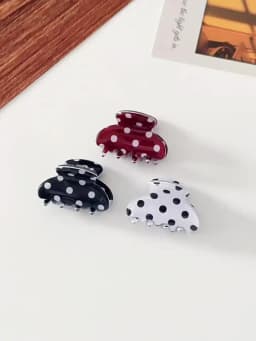 1PC Polka Dot Mini Hair Claw Clips For Women Cute Acrylic Hair Clamps Sweet Fashion Hair Accessory For Daily Hairstyles & Bangs