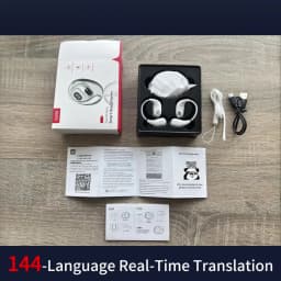 Ai Translator Headphones 144 Languages Wireless Real Time Translation Bluetooth Headset Waterproof Earbud For Business Travel