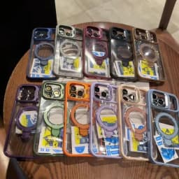 Double Bracket For Magsafe Glossy Case For iPhone 18 17 16 13 15 14 11 12 Pro Max Air Shockproof Cases For iPhone 14 15 16 Plus