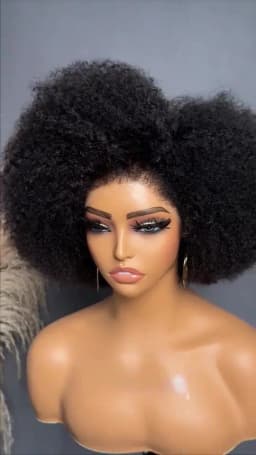 250% Density Afro Wigs for Black Women Kinky Curly Lace Front Wig Afro Short Bob Human Hair Wig 13x4x2 Lace Natural Hairline
