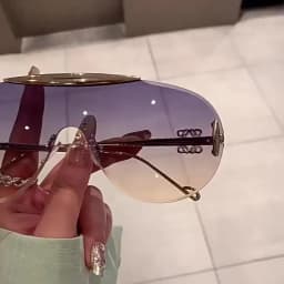 cutting rimless oversize one piece shield sunglasses for women fashion alloy big frame gradient Y2K sun glasses ladies shades