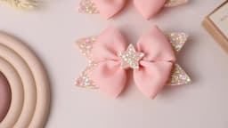 RAINBOW BOWS 2Pcs 4.33inch Star Glitter Bow Hair Clips for Girls Boutique Ribbon Dovetail Bow Barrette Headwear Hair Accessories