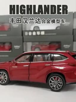 1:24 Scale Highlander RAV4 Toy Model Miniature Cars Alloy Diecast Sound Light Doors Opened Pull Back Shock Absorption Boys Gifts