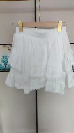 Summer Irregular Lace Round Cotton Linen Mini Skirt, High Waist Short Skirts For Women 2025