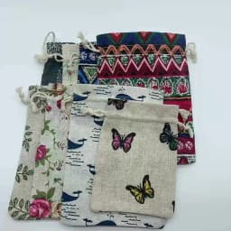 5Pc/lot 10/13/15cm Cotton Linen Bag Drawstring Pouch Gift Receive Pouches Key Coins Cosmetic Storage Bags for Jewelry Packaging