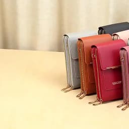 Phone Cross-Body Purse With Touchscreen Window Premium Leather RFID-Blocking Lightweight Women's Shoulder Bag Wallet Purse