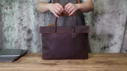 NZPJ Retro Men's Briefcase Leather Casual HandbagTop Layer Cowhide Business Tablet Bag Thin Clutch For 16-Inch Laptop
