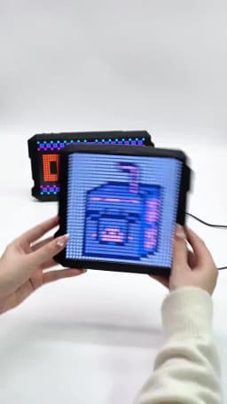 Bluetooth LED Matrix Pixel Screen DIY Graffiti Animation Art Display Panel with Night Light Cool Mecha Frame for Game Room Decor
