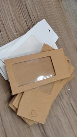 50PCS Multi Color Paper Jewelry Package & Display Box Window Hanger Packing Box with Clear PVC Window for Necklace/Earring