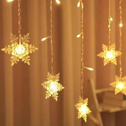 3.5M Christmas Snowflake LED String Lights Flashing Fairy Curtain Garland Lights Fancy Holiday Party New Year Decoration