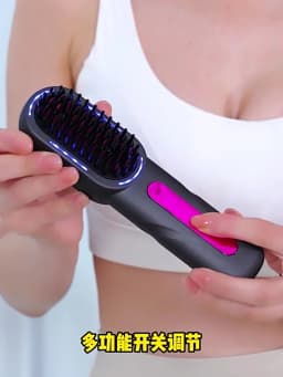 Wireless Straight Curling Hair Comb Heating Negative Ion Hair Straightener Rechargeable Anti-scalding Electric Hair Care Brushes