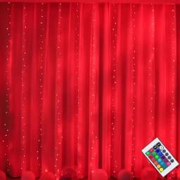 3M USB RGB Curtain String Light 16 Color Window Garland with Remote for Christmas Holiday Wedding Outdoor Indoor Decor