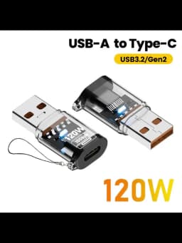 120W Type C To USB 3.2 OTG Adapter USB Female To Type C Male Fast Charging Converter For iphone 15 16 Xiaomi Tablet USB C OTG