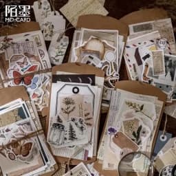 30 Pcs Vintage Scrapbooking DIY Stickers Pack Retro Natural Washi Paper Sticker for Diary Journal Art Decorative Collection