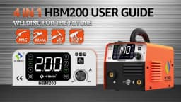 HITBOX HBM200 MIG TIG MMA Welding Machine 3 IN 1 Synergy Inverter Welder Gasless Flux Core Semi-Automatic Soldering Portable Inverter Equipment for Iron Metal Work