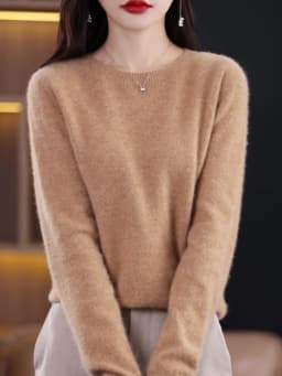 2026 New Cashmere Basic Top Long Sleeve Women O-Neck Knitted Sweater 100% Pure Merino Wool Pullover Clothing Knitwear Traf