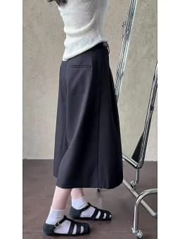 [EAM] High Waist Gray Brief Pleated Wide Leg Calf-Length Pants New Trousers Women Fashion Tide Spring Autumn 2026 1DJ0997