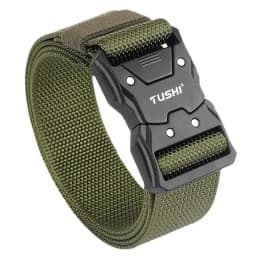 Quick Release Pluggable Metal Buckle Canvas Tactical Belt For Drilled Tough Nylon Belt For Men Durable Webbing Belts Training