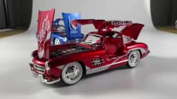 1:24 Benz 300SL Coca Cola Pepsi Cola Classic Vintage Car Alloy Diecast Model Car Sound And Light Pull Back Collection Hobby Gift