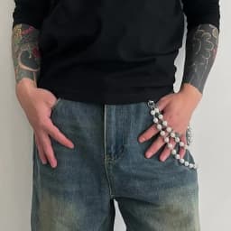 Hip Hop Rock Rhinestone Wallet Chain for Men Trendy Hipster Keychain Waist Chain Cool Daily Outfit Jewelry Decor Jeans Chain