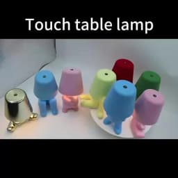 Bedside Touch Control Table Lamp, Golden Figurine Decorative LED Light, Three-Level Brightness Small Night Light for the Room