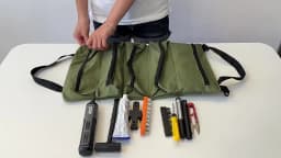 Heavy-Duty Roll-Up Tool Bag - Oxford Fabric Multi-Tool Organizer All-in-One Garage Storage for Mechanics/Electricians/Carpenters