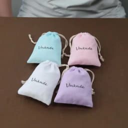 50pcs Custom Logo Cotton Drawstring Bag Personalized Jewelry Wedding Favor Gift Pouch for Fuse Beads Keychain Cosmetic Packaging