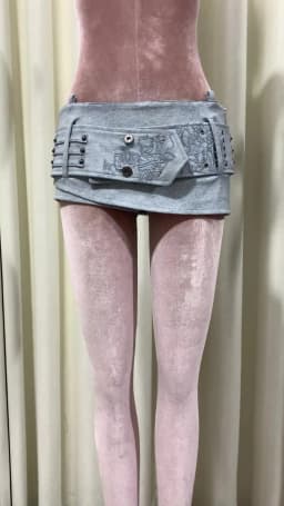 Lautaro Spring Summer Sexy Pu Leather Micro Mini Shorts Women with Studded Embroidered Belt Low Waist Streetwear Buttoms 2026