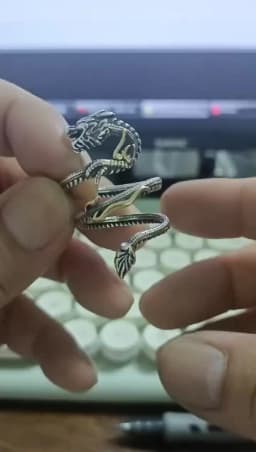 Buyee 925 Sterling Silver Unique Big Ring Elegant Chinese Dragon Open Ring Finger for Men Women Rock Punk Fine Jewelry Circle