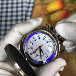 Retro Motorcycle CAR Pattern Quartz Pocket Watch Luminous LED Flash Motorbike MOTO Design Pendant Fob Watch Chain Gifts for Men