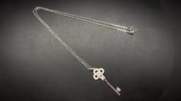 Elegant Key Design Platinum Plated Shiny CZ Zircon Ladies Pendant Necklace Jewelry For Women Short Chain No Fade Cheap Gifts
