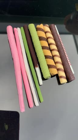 3pcs Shooting DIY AMSR Sound Prop Cookie Biscuit Dummy Food Chocolate Simulated Pocky Strawberry Flavor Snack Chopsticks Display