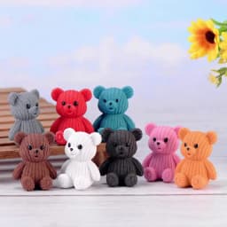1Pcs Popular Plastic Teddy Bear Miniature Fairy Garden Easter Animal Figurines Party Gift Home Decoration Accessories