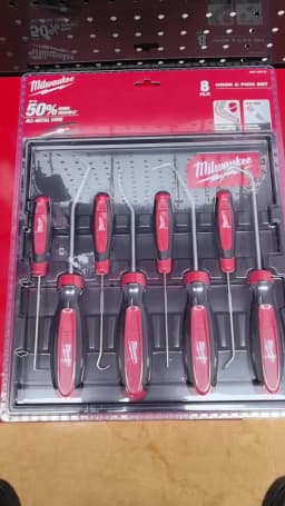 Milwaukee 8-Piece Hook Picking Set, Different Angle Hook Picking and Pulling, Professional Manual Tool 4932480569/48-22-9218
