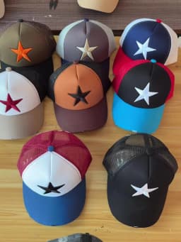 Hot Sale Unisex Adjustable Mesh Cap Casual Plain Embroidery Five-Star Cotton Baseball Cap Summer Trucker Hat for Women And Men