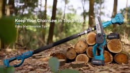 SEESII 2-in-1 Cordless 8'' Electric Chainsaw with 3M Extension Pole Electric Polesaw for Tree Trimming Limb Branch Cutter Pruner