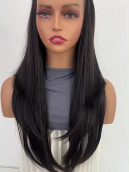 WIGSIN Synthetic 55cm V-shaped Layered 4 Clips Long Straight Hair Extension Natural Invisible Hairpiece Wig for Women
